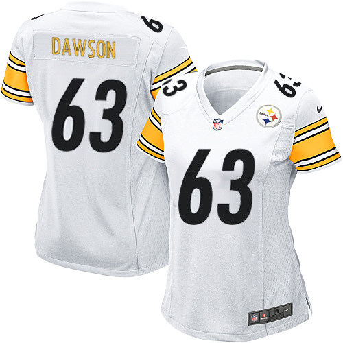 Women's Game Dermontti Dawson Nike Jersey White Road - #63 NFL Pittsburgh Steelers